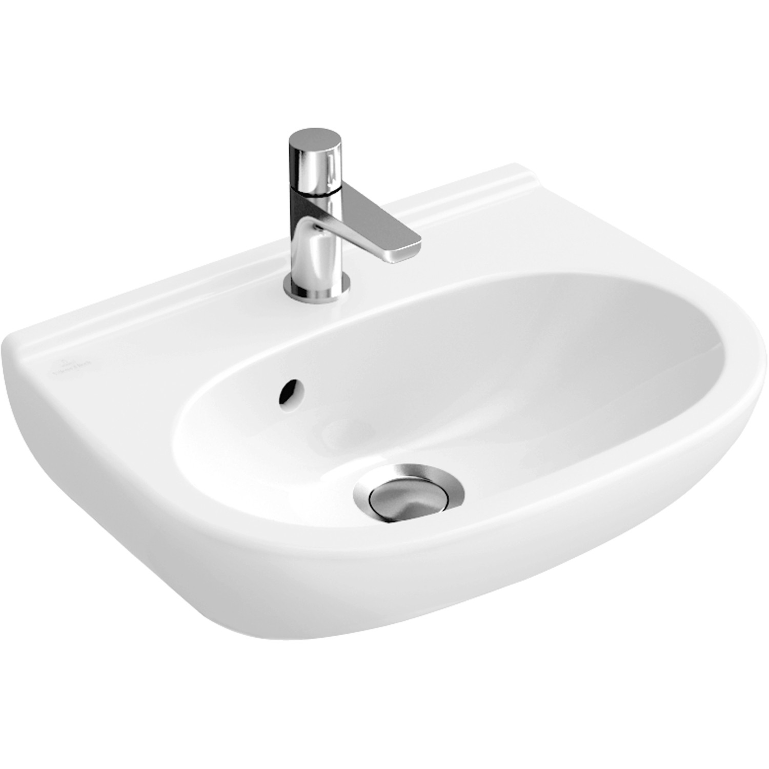 Villeroy & Boch Handwaschbecken compact O.Novo 50 cm Weiß mit HL mit ÜL CPlus