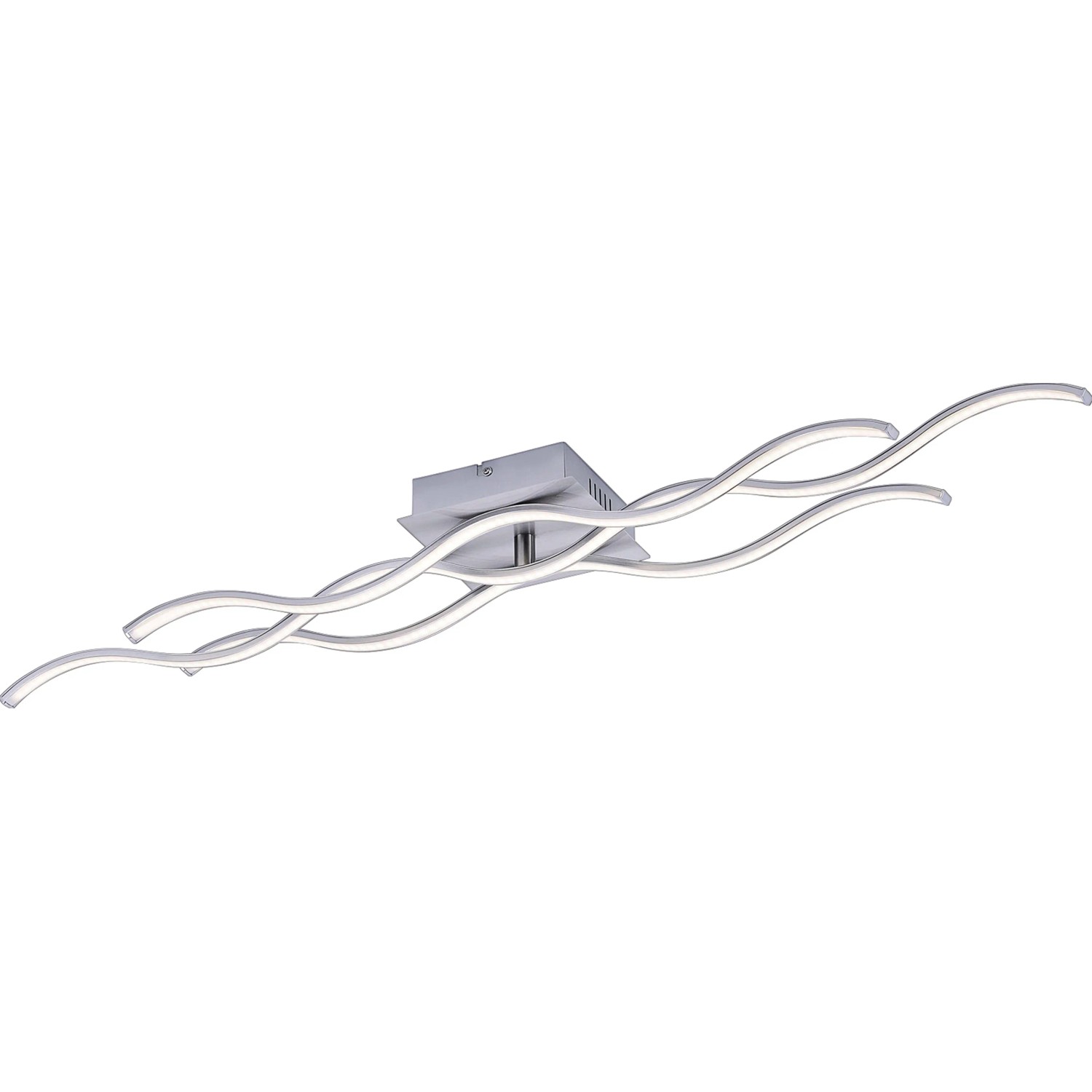 Moderne LED-Deckenleuchte Wave aus Stahl, 97,5 cm breit, warmweißes Licht.