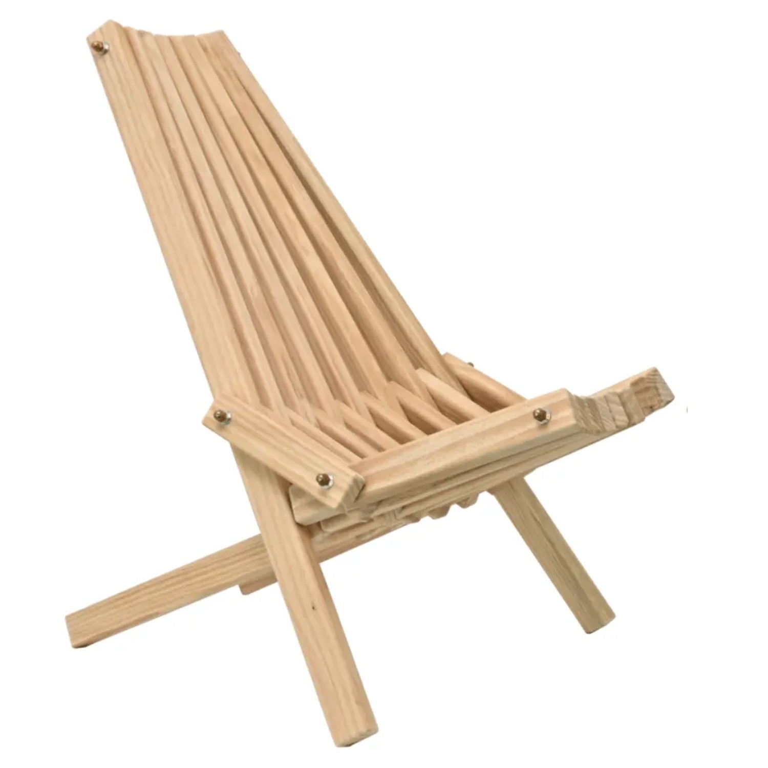 DELUKE Skandinavischer Liegestuhl Holz ENNO Sonnenliege aus Kiefernholz Balkonstuhl Gartenstuhl Wetterfest Stuhl für Ter...