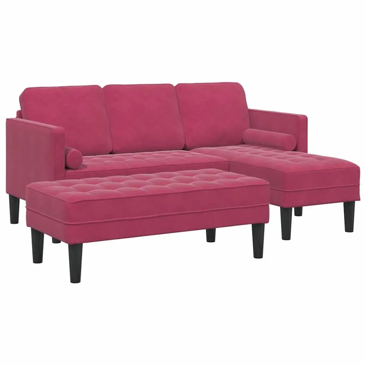 vidaXL Sofa Set mit Kissen 2-Tlg Weinrot Polyester 3329269