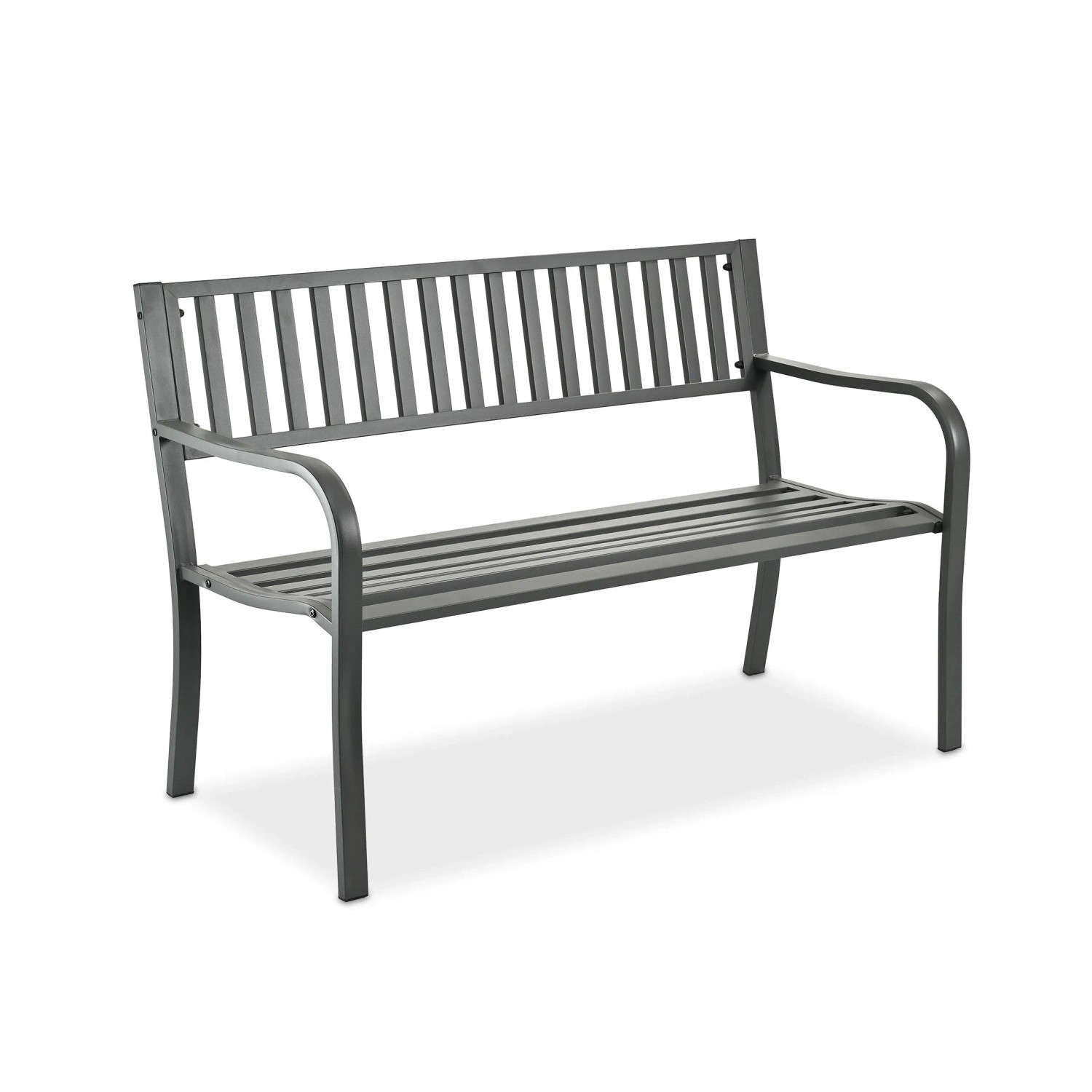 Relaxdays Gartenbank Stahl Grau Für 2 Personen 82 Cm X 127, 5 Cm X 59, 5 Cm 11, 6 Kg