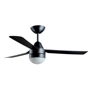 Schwarzer BEACON Deckenventilator Bayside Megara mit Lampe und Fernbedienung, 122 cm.