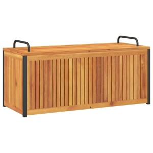 VidaXL Gartenbox aus Akazienholz und Stahl, ideal zur Aufbewahrung von Gartenutensilien.