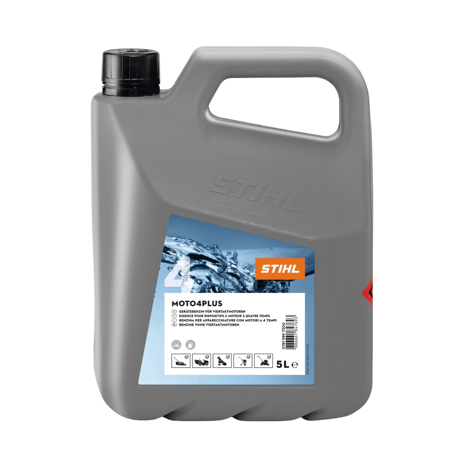 Stihl Gerätebenzin Moto4Plus 5 l Orange-Grau