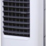 Weißer, mobiler Luftkühler LK 65-73 mit Rollen und Bedienfeld. Ventilator für angenehme Kühlung.