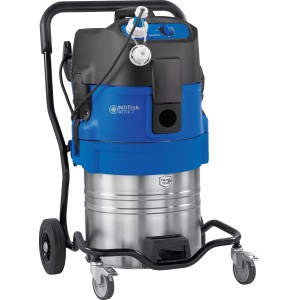 Nilfisk Attix 751-61 Flüssigkeitssauger: Nass- und Trockensauger mit Pumpe und Edelstahlbehälter.