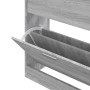 vidaXL Schuhschrank, Grau Sonoma, Holzwerkstoff, mit offener Klappe.