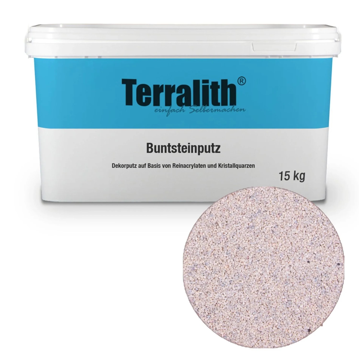 Terralith Buntsteinputz Mosaikputz 1mm 14 kg BSP1056 Weiss Braun