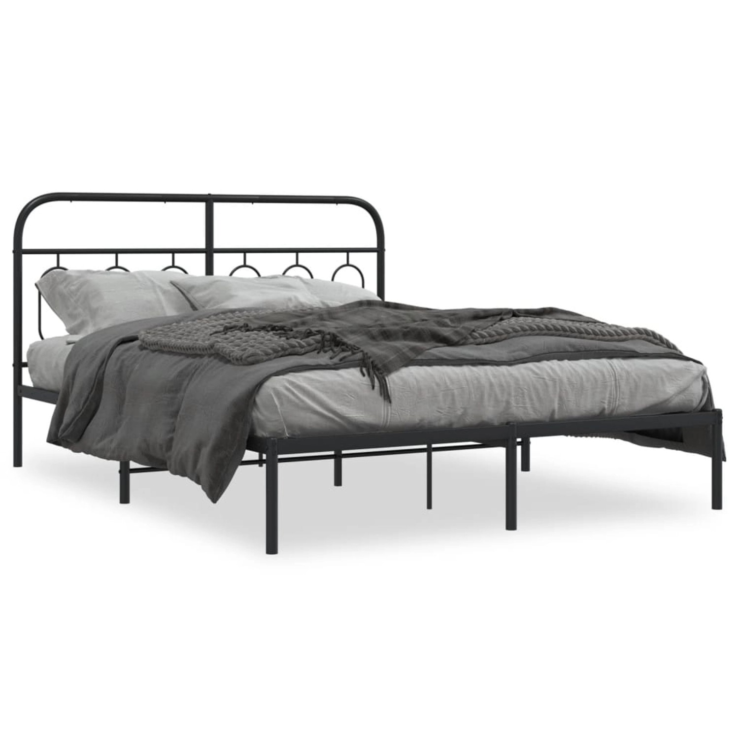 vidaXL Bettgestell mit Kopfteil Metall Schwarz 140x190 cm Modell 172097241 günstig online kaufen