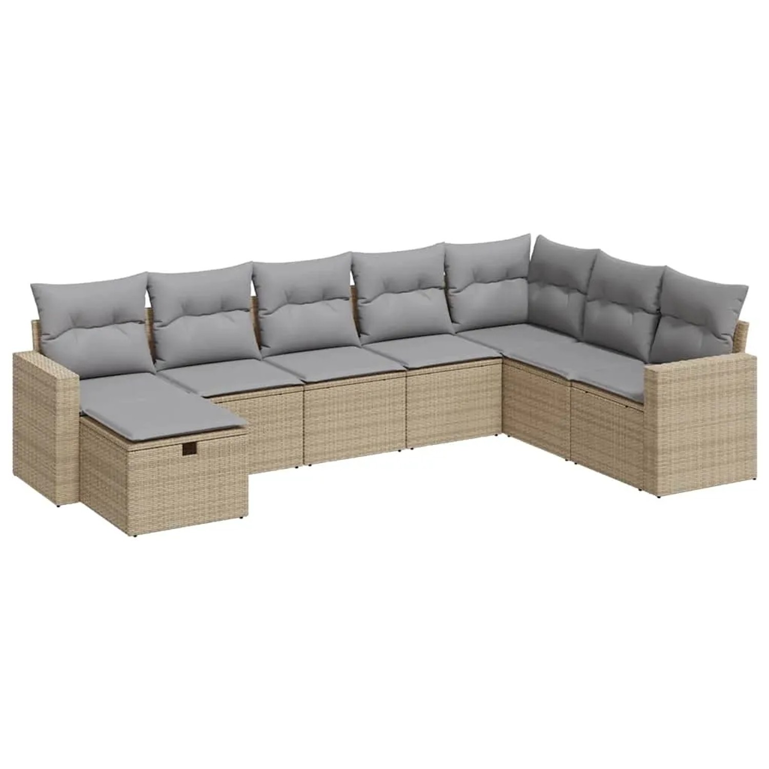 vidaXL 8-Tlg Garten-Sofagarnitur mit Kissen Beige Poly Rattan 3325435 günstig online kaufen