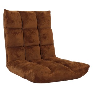 Dunkelbrauner MCW Bodensessel N43 mit verstellbarer Rückenlehne und weicher Polsterung.