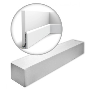 ORAC DECOR AXXENT Sockelleisten (40m) in Weiß (RAL 9003).