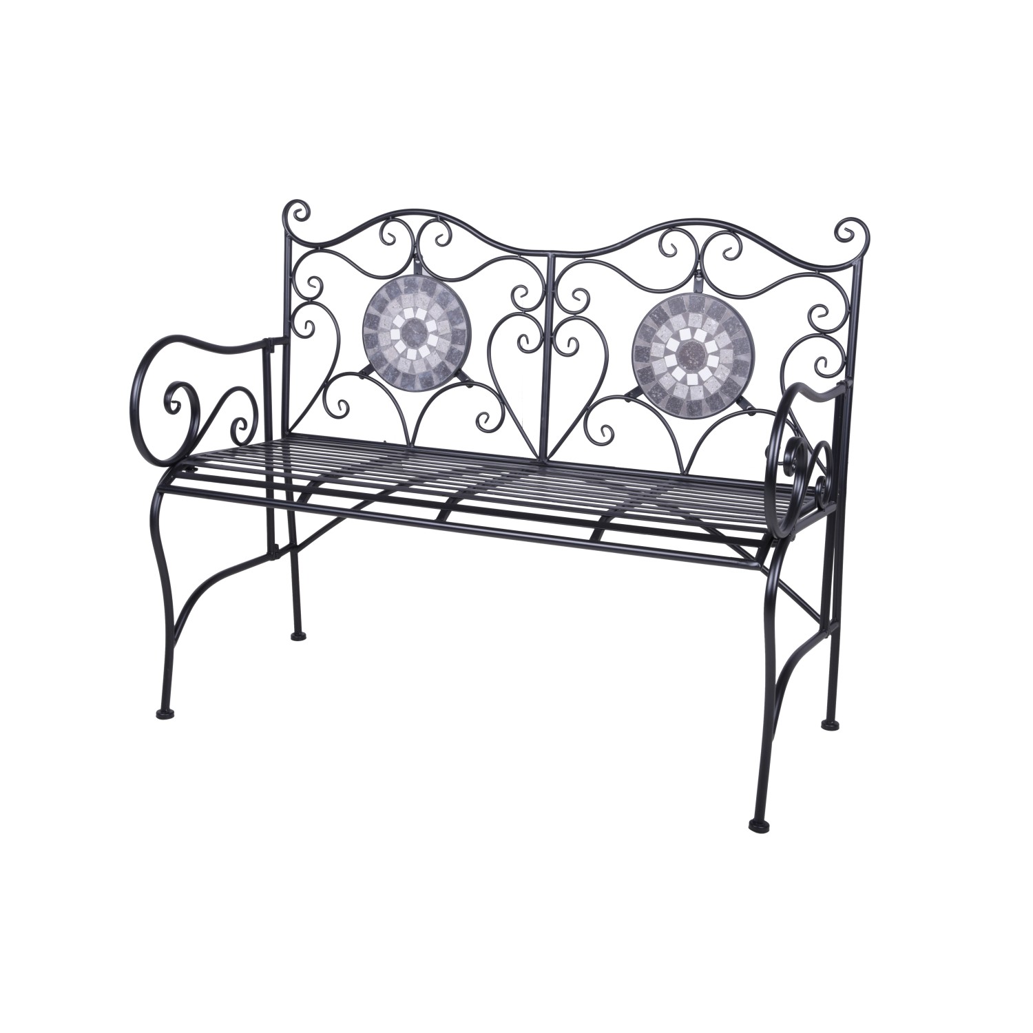 Garden Pleasure Gartenbank Jalua 90,5 cm x 53 cm x 116 cm Schwarz günstig online kaufen