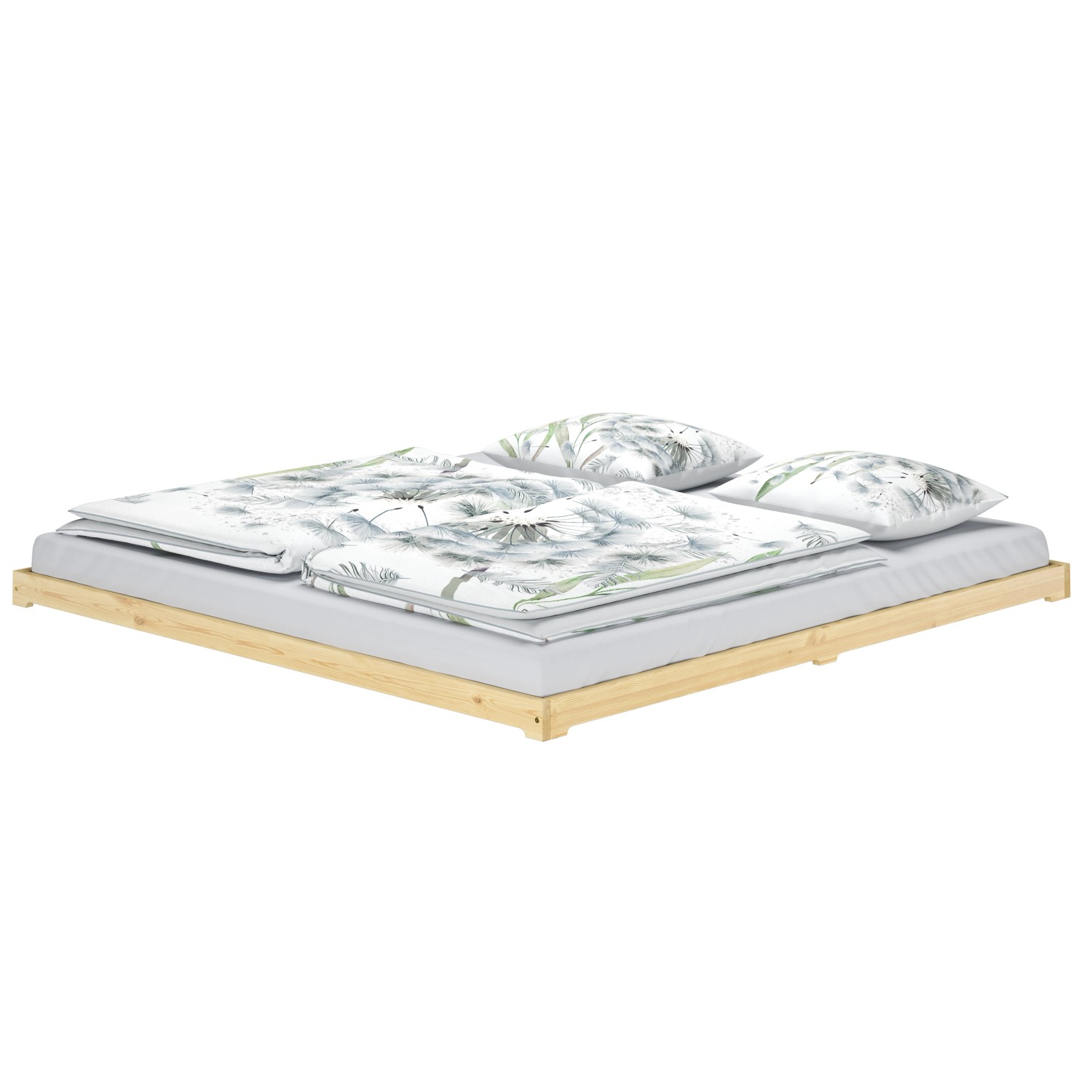 Erst-Holz Futonbett Bodenbett Niedriges Ehebett 200 x 200 Kiefer Massiv Mod günstig online kaufen