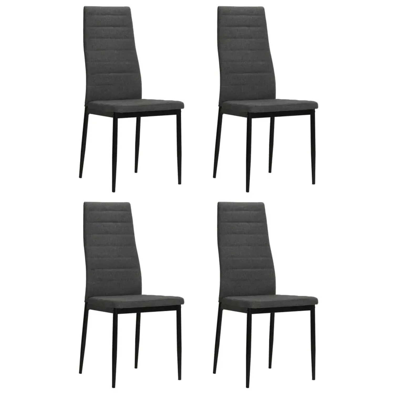 vidaXL Esszimmerstühle 4 Stk Grau Massivholz Gummibaum und Stoff 246180