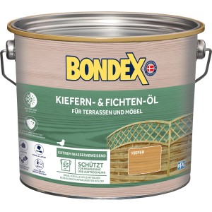 Dose Bondex Kiefern- und Fichten-Öl, Farbton Kiefer, für Holzschutz und -pflege im Außenbereich.