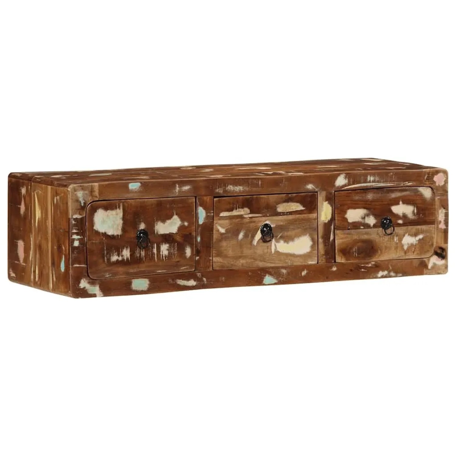 vidaXL TV-Wandschrank 100x32x25 cm Altholz Massivholz 4104528