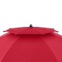 Detailaufnahme des roten Doppler Strandschirm Windprofi Neo 200 mit Windventil.