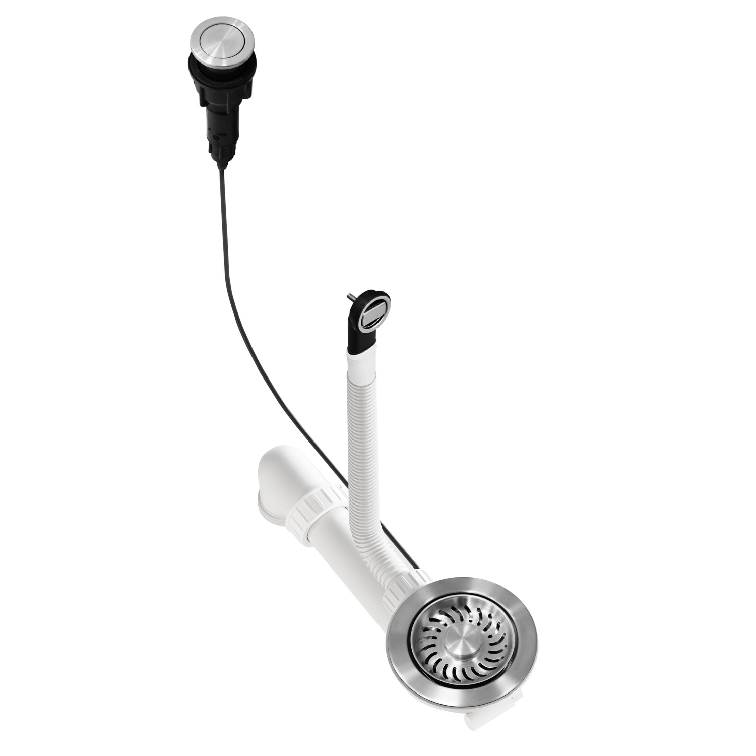 Helika Einbauspüle Esta 47 cm x 44 cm Elfenbein inkl. Druckknopfventil_3