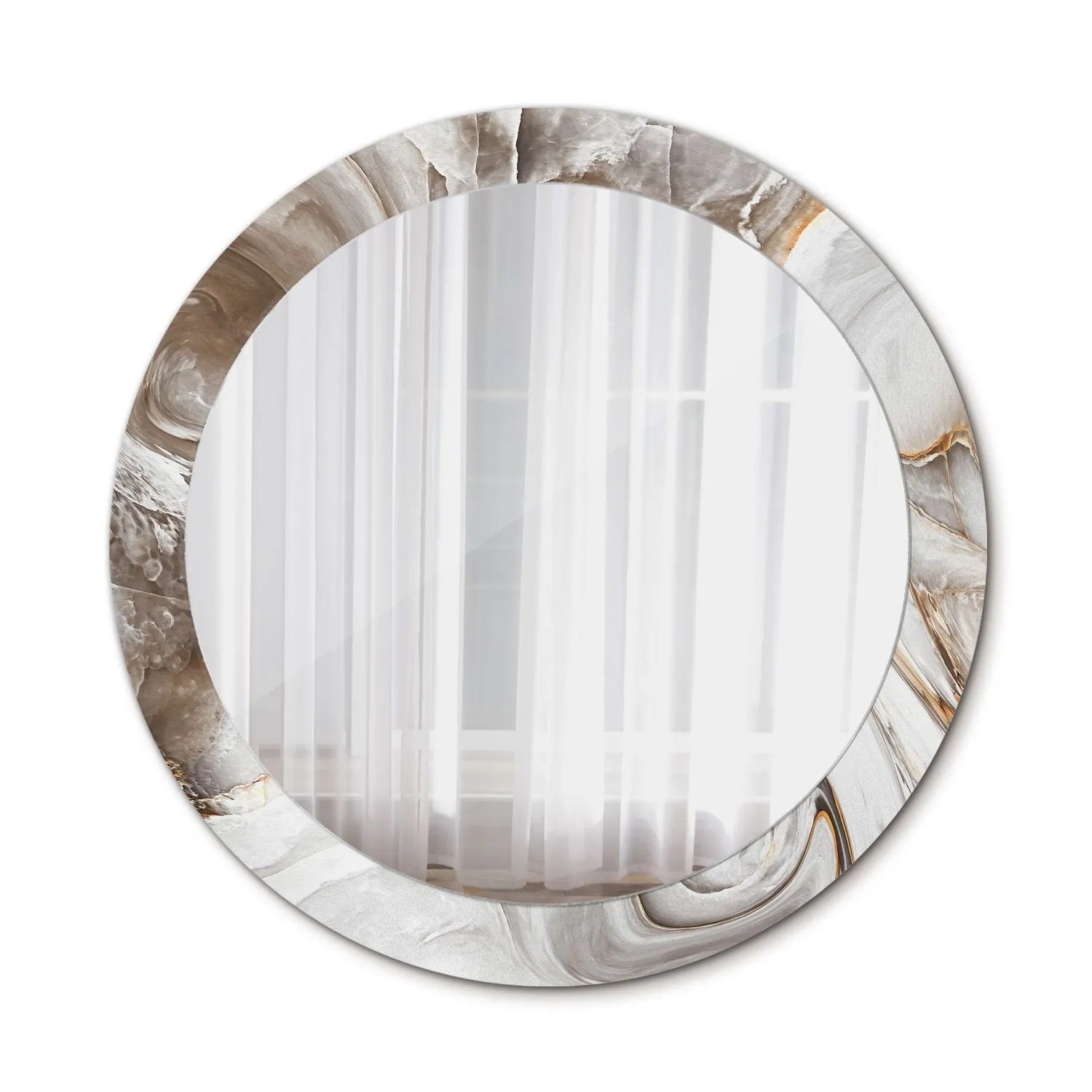 Tulup Bedruckter Spiegel Heller Marmor 90x90 cm Runder Spiegel Bedrucktem R günstig online kaufen