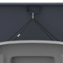 Detailaufnahme: Zugseile im Inneren der FM-SOLAR Mülltonnenbox für 1 Tonne, anthrazit/Holz.