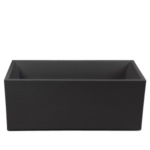 Anthrazitfarbener Ondis24 Pflanzkübel Kübel Graphit 100 mit Gesteinsoptik.