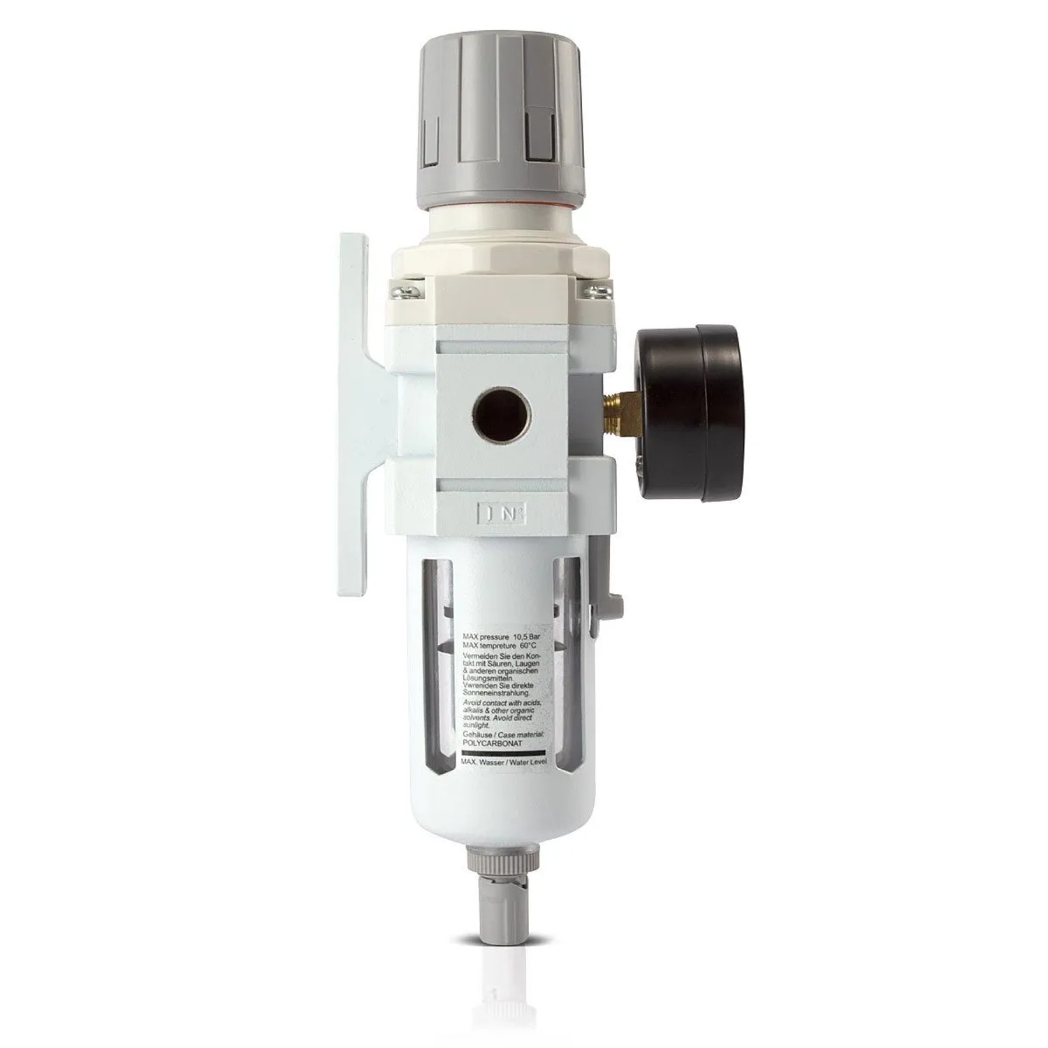 STAHLWERK Druckluft Wartungseinheit mit Öler, Wasserabscheider, Filter und Manometer für Kompressoren bis 10,5 bar.