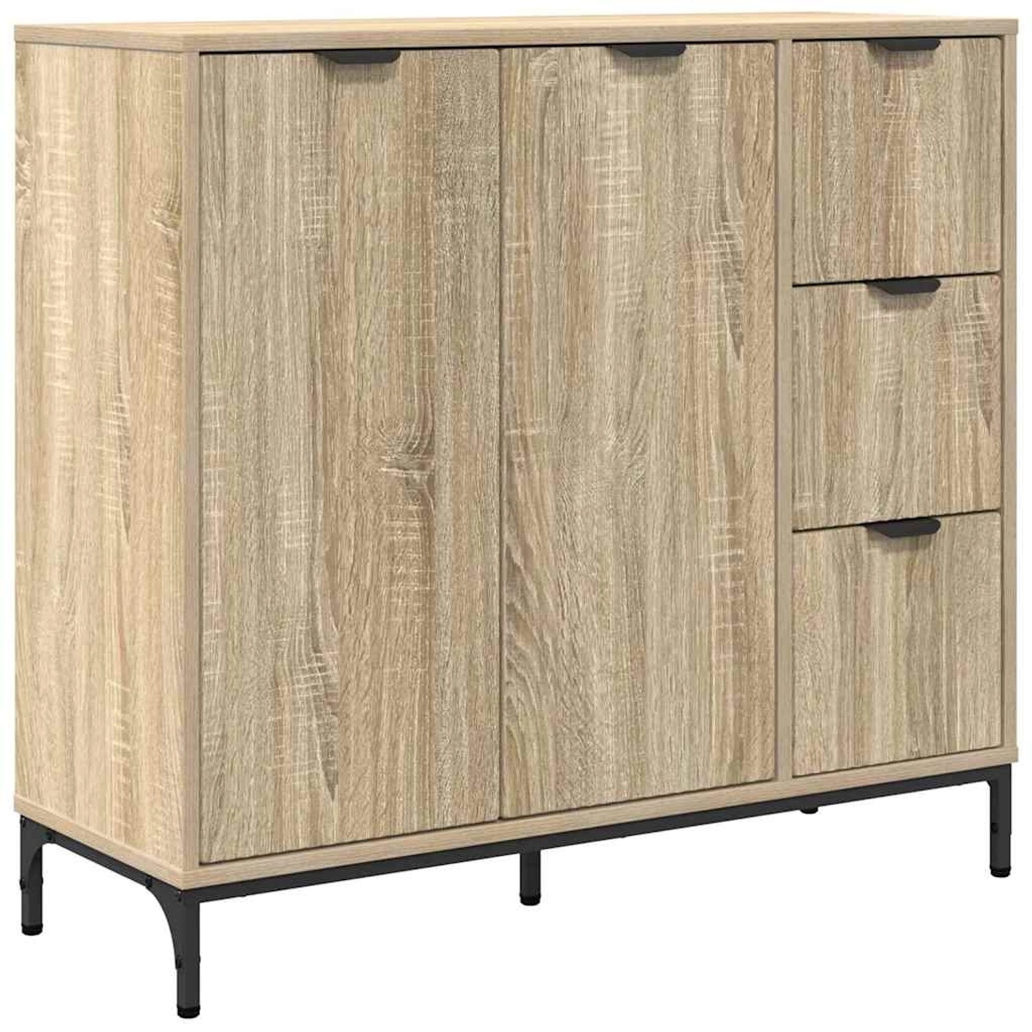 vidaXL Sideboard Sonoma-Eiche 89,5 x 33 x 82 cm Holzwerkstoff 883456