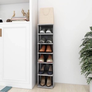 vidaXL Schuhschrank Betongrau 27,5x27x102 cm Holzwerkstoff 808493