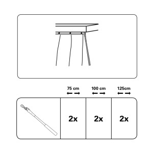 Abbildung von Gardinia Schleuderstab Metall Weiß, 100 cm, 2er-Pack für Gardinenschienen.
