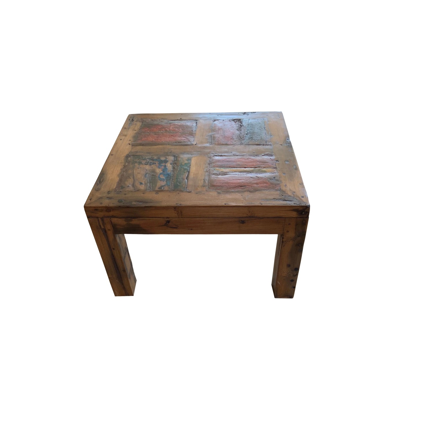 DELUKE Couchtisch JENS Teak Braun 45x70x70cm Kaffeetisch Sofatisch Wohnzimmertisch