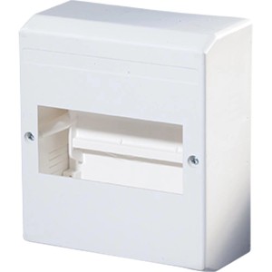 F-Tronic Automatenkasten, 6 Module, Aufputzverteiler aus Kunststoff, weiß.