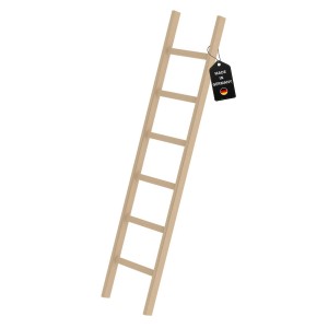 PROREGAL Holz-Anlegeleiter mit 6 Sprossen, ohne Traverse, mit "Made in Germany" Anhänger.