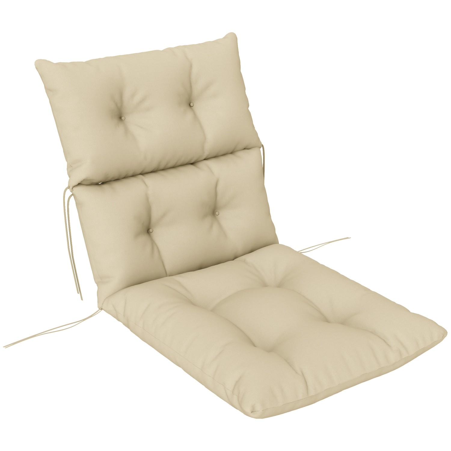 Outsunny Sitzkissen für Draußen Polyester Schaumstoff Beige 115L x 56B x 10T cm