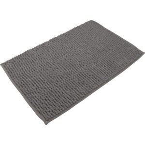 Graue baliv Badematte aus Chenille, Teil eines Duschvorhang Sets.