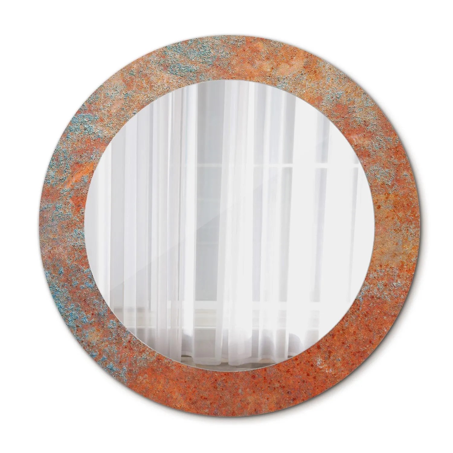 Tulup Spiegel mit Motivdruck Rostiges Metall 60x60 cm Runder Spiegel Aufdru günstig online kaufen