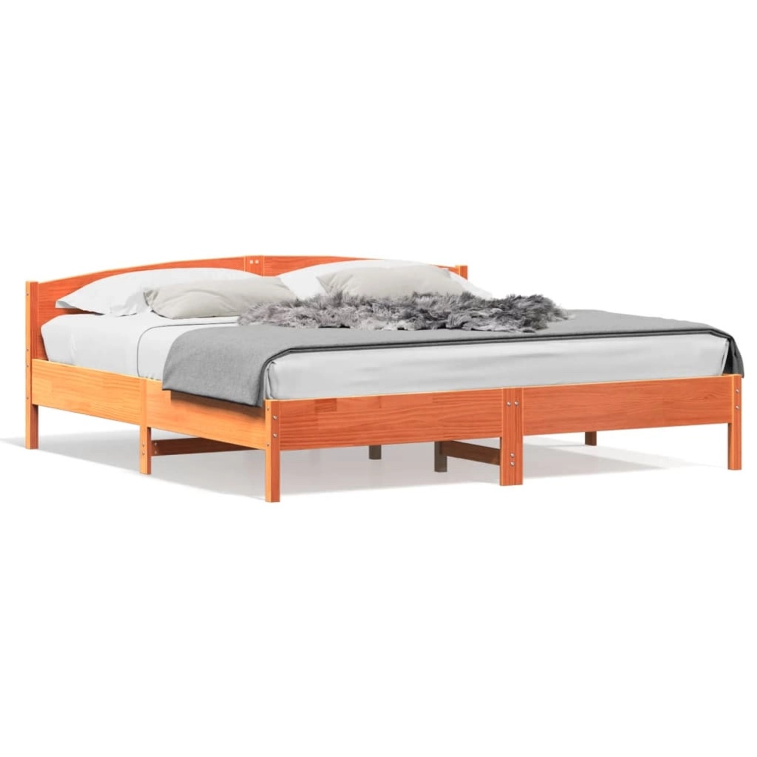 vidaXL Massivholzbett ohne Matratze Wachsbraun 200x200 Kiefernholz 3216190 günstig online kaufen