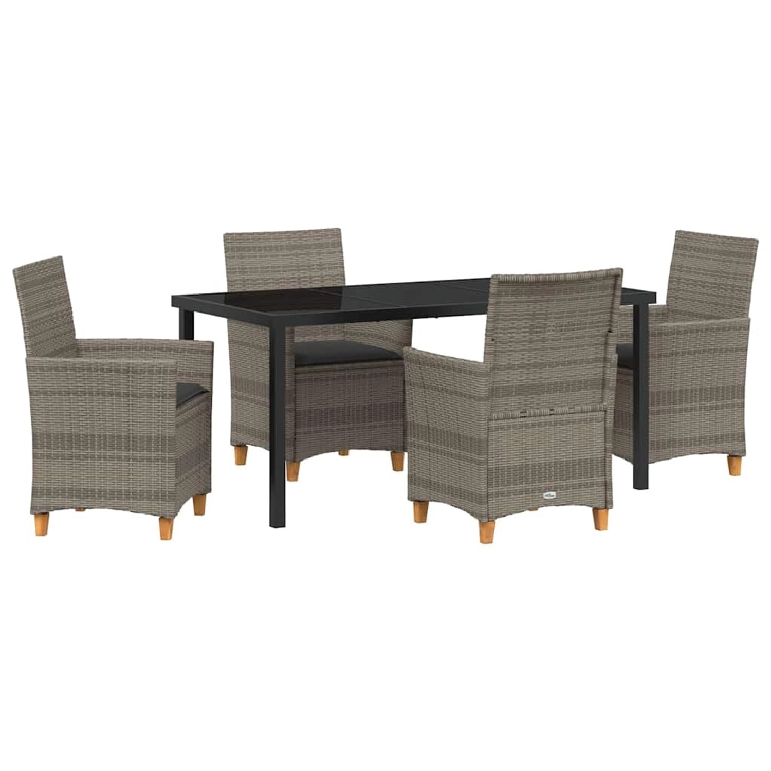 vidaXL Garten Essgruppe 5-Tlg Grau Poly Rattan 3381075 günstig online kaufen