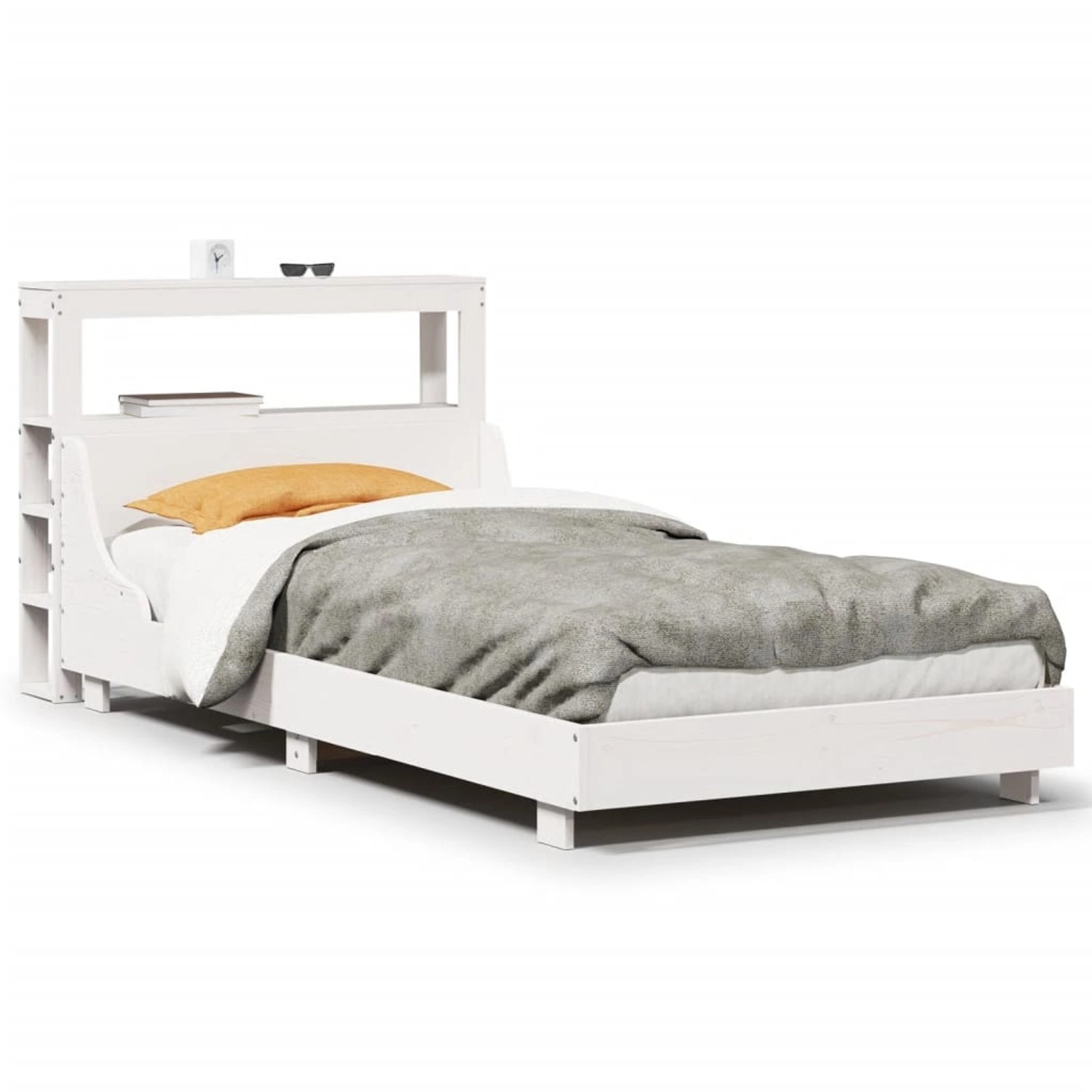 vidaXL Massivholzbett ohne Matratze Weiß 90x200 cm Kiefernholz 3306430 günstig online kaufen