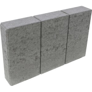 Graues EHL Rechteck-Palibord Tulo, 8x30x50 cm, für Einfassungen und Mauersysteme. Optik mit 3 Elementen.