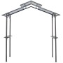 Outsunny GrillPavillon Stahl PC-Platte Schwarz Braun 240L x 150B x 250H cm_4