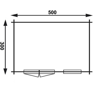 Grundriss Carlsson Gartenhaus Spree-28, Pultdach, 480x274 cm, imprägniert
