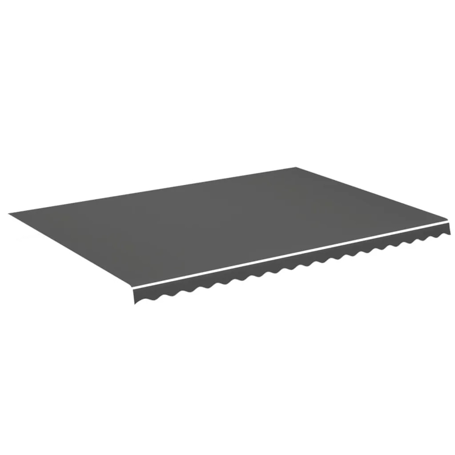 DELUKE Markisenbespannung Markisenstoff Wasserabweisend Reißfest Anthrazit Für 500x350cm Rahmen Markise Mit Volant Markisen Ersatzstoff