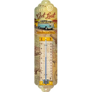 Nostalgic-Art Thermometer mit VW Bulli Motiv, 28 cm, aus Metall. Retro Design für Innenräume.