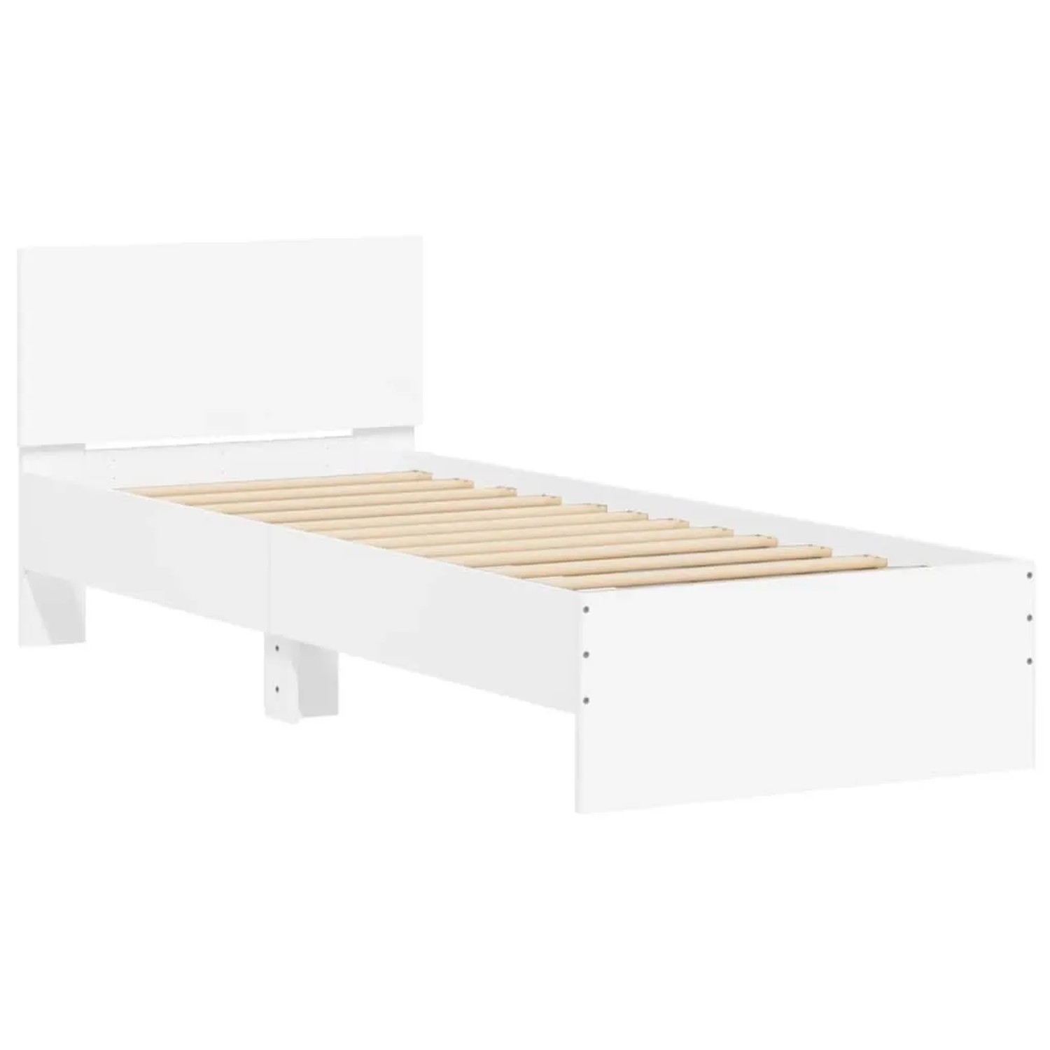 vidaXL Bettgestell mit Kopfteil Weiß 90x190 cm Holzwerkstoff 838652 günstig online kaufen