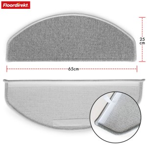 KARAT Stufenmatte London Pro, 15er-Set, halbrunde Form, grau, 25x65 cm. Treppenschutz für mehr Sicherheit.