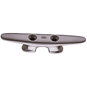 Seilflechter Belegklampe, 125 mm, Aluminium, silberfarbig eloxiert, für Bootsbedarf.