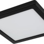 Schwarze, quadratische LED-Deckenleuchte Lasse von Globo, 217x217x17 mm.