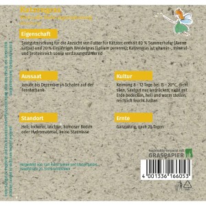 Grüne Fee Katzengras Samenmischung für vitaminreiches Futter, 10g Packung.