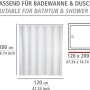 Weißer Wenko Anti-Schimmel Duschvorhang Uni, 120x200 cm, aus Polyester.